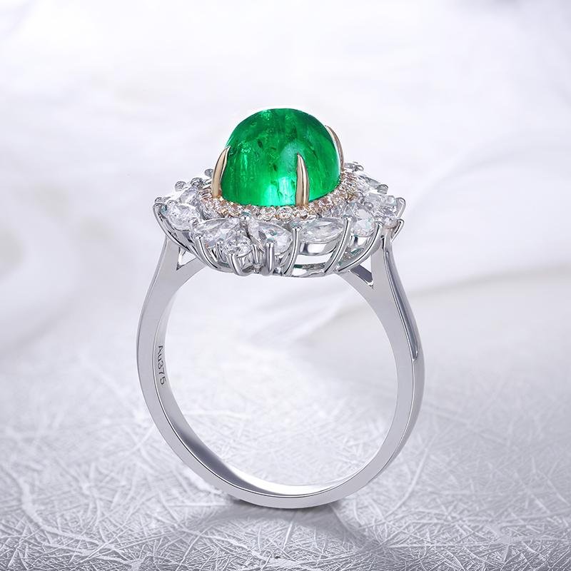 Luxury Cocktail Ring - Colombian Emerald Diamond - Taj Mahal Gems
