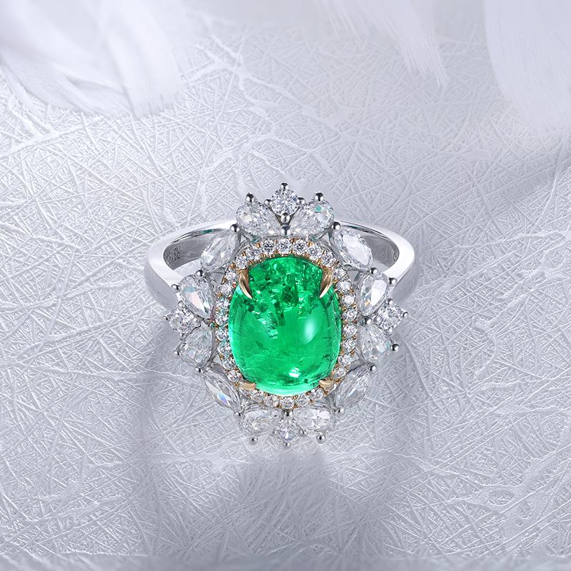 Luxury Cocktail Ring - Colombian Emerald Diamond - Taj Mahal Gems