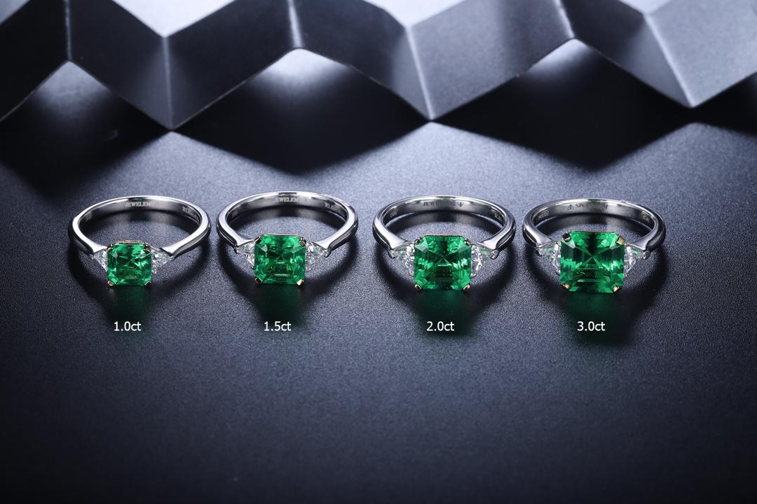 Luxury Two - Tone Emerald Ring - Taj Mahal Gems