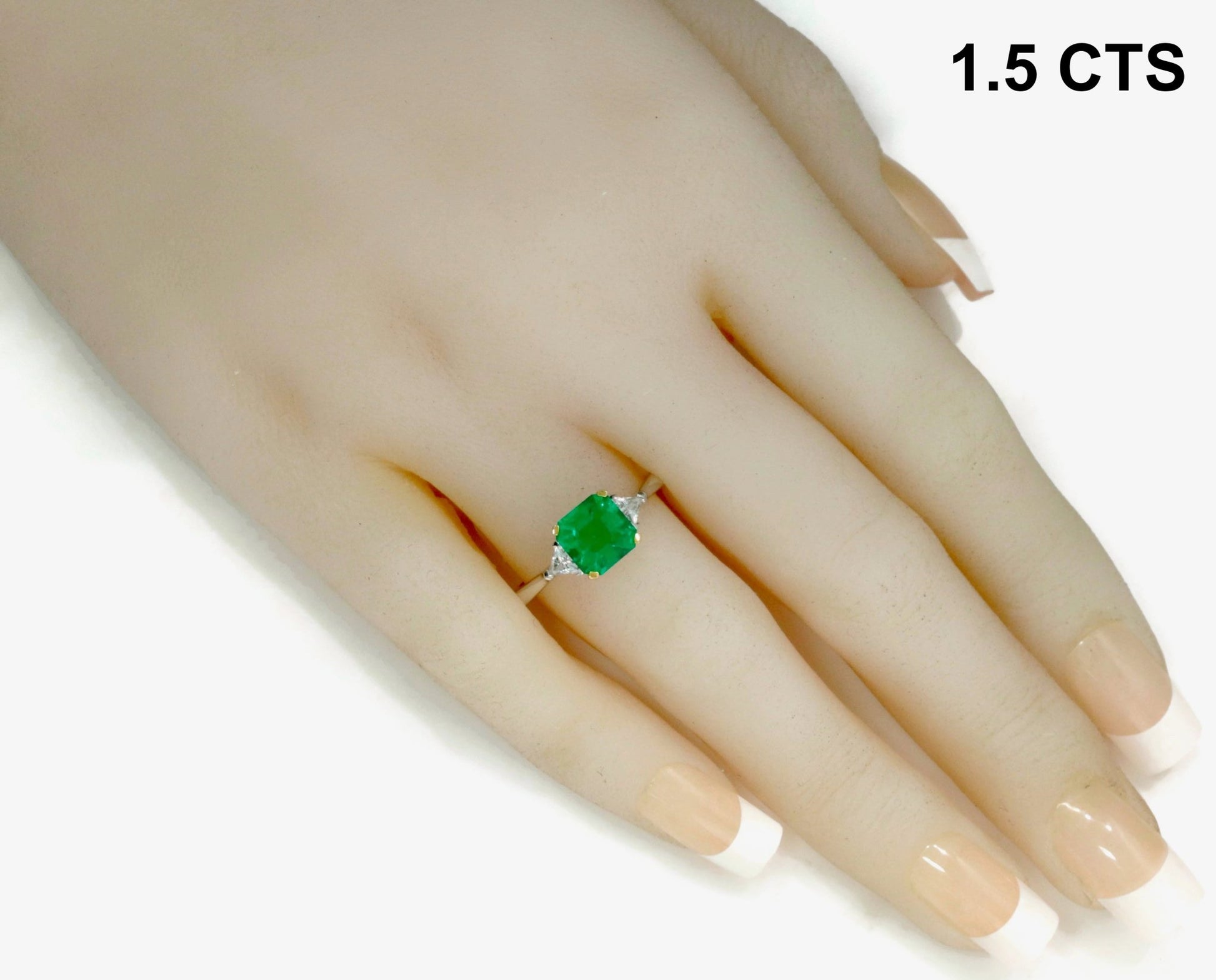 Luxury Two - Tone Emerald Ring - Taj Mahal Gems
