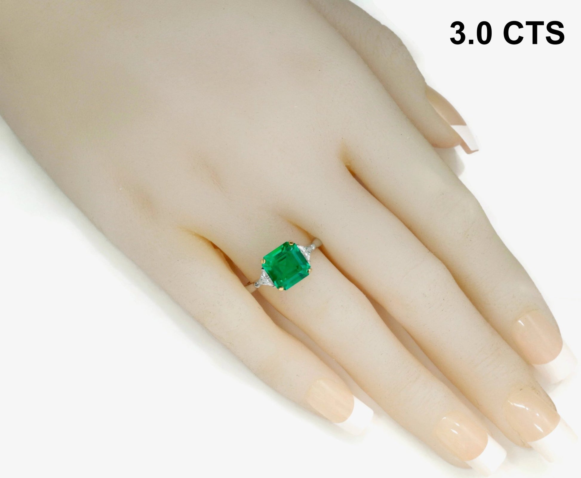 Luxury Two - Tone Emerald Ring - Taj Mahal Gems
