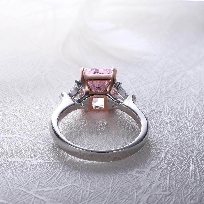 Luxury Womens Halo Ring - Pink Yellow Colorless Gems - Taj Mahal Gems