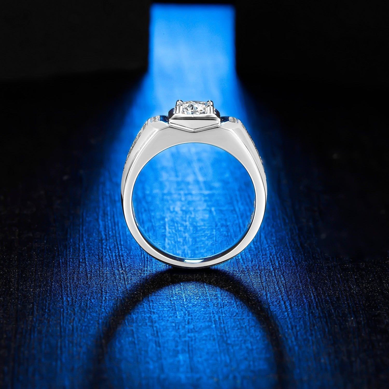 Moissanite Men's Solitaire Ring - Taj Mahal Gems