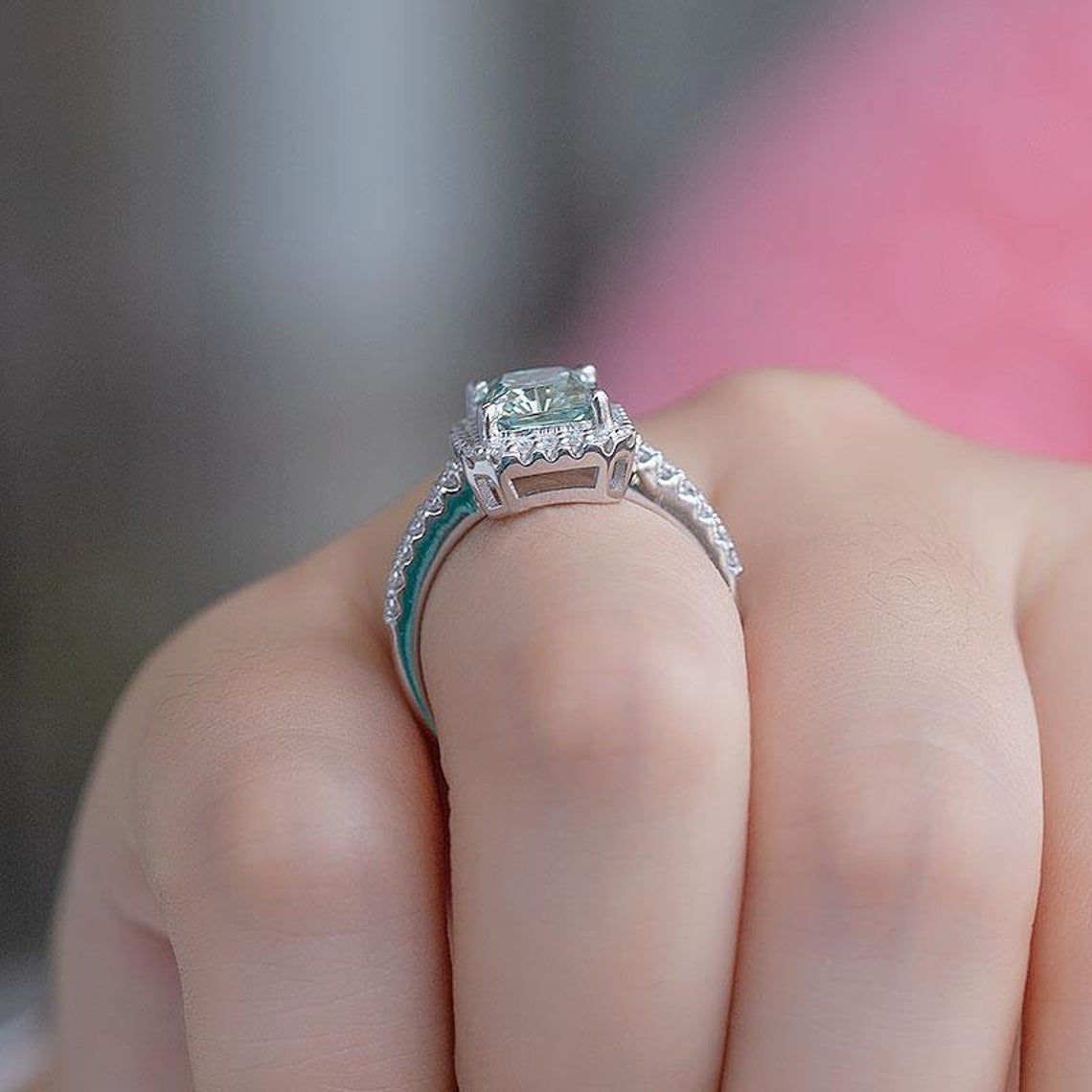Moissanite Solitaire Ring - Taj Mahal Gems