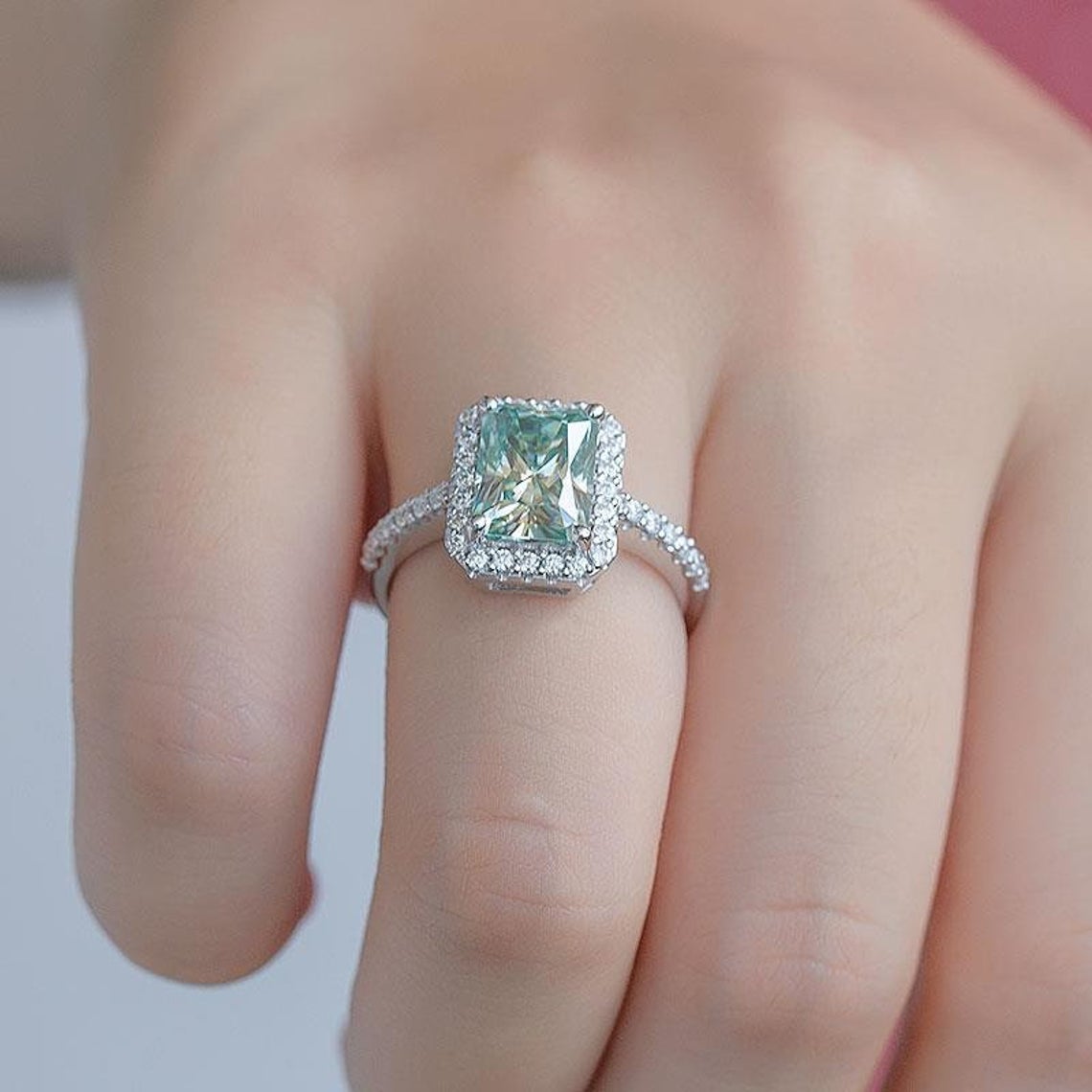 Moissanite Solitaire Ring - Taj Mahal Gems