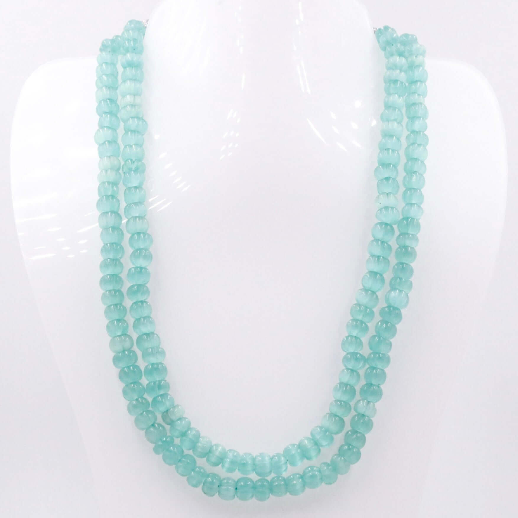 Mona Lisa Quartz Pumpkin Beads Necklace - Taj Mahal Gems