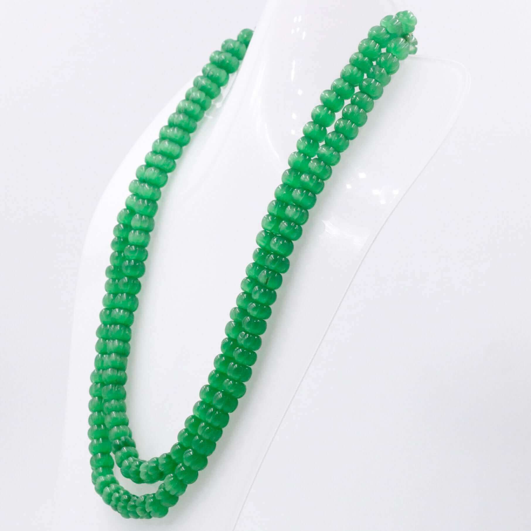 Mona Lisa Quartz Pumpkin Beads Necklace - Taj Mahal Gems