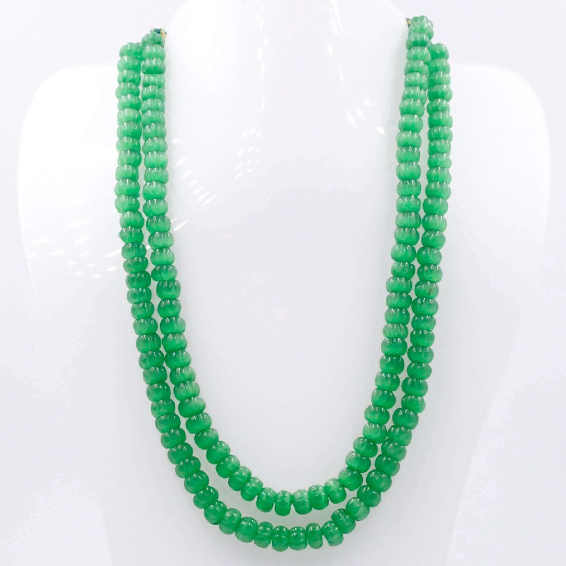 Mona Lisa Quartz Pumpkin Beads Necklace - Taj Mahal Gems
