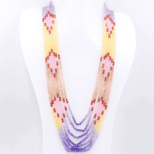 Multi Color CZ Beaded Necklace - Taj Mahal Gems