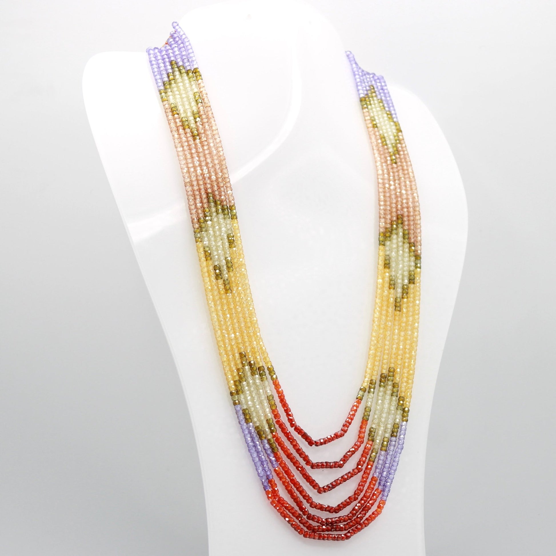 Multi Color CZ Necklace - Taj Mahal Gems