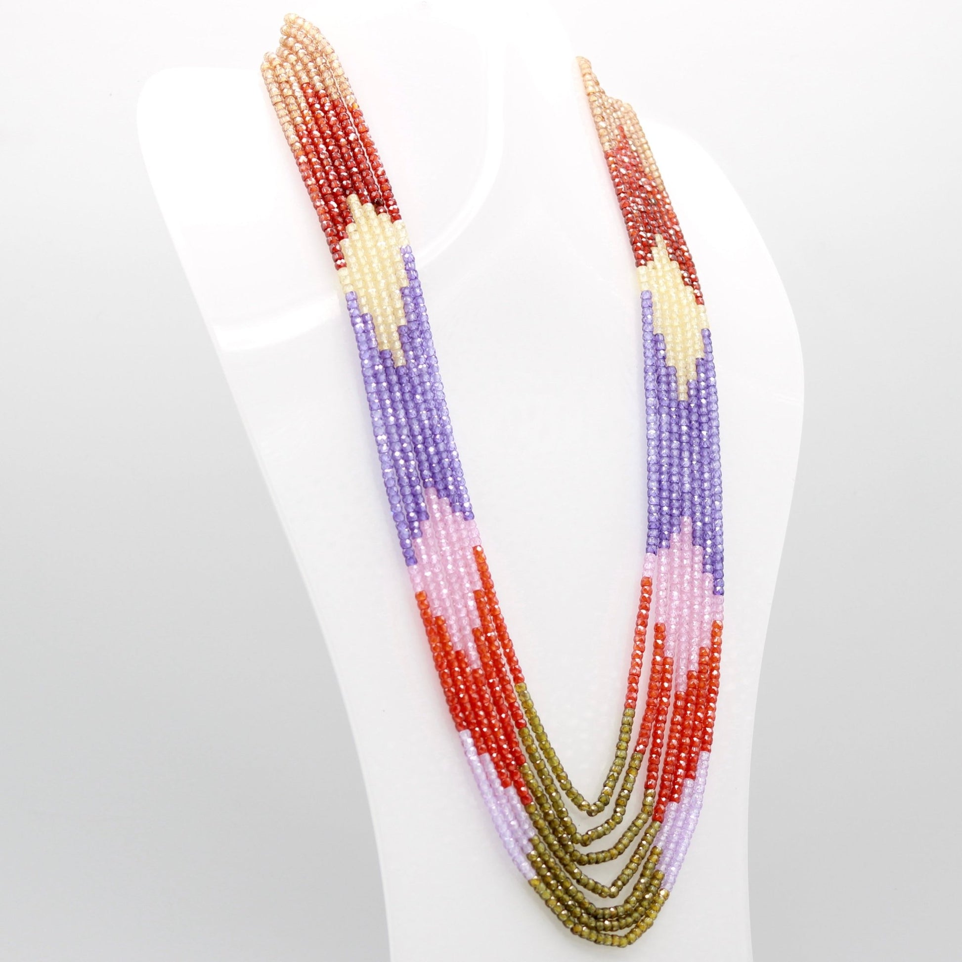Multi Color CZ Necklace - Taj Mahal Gems