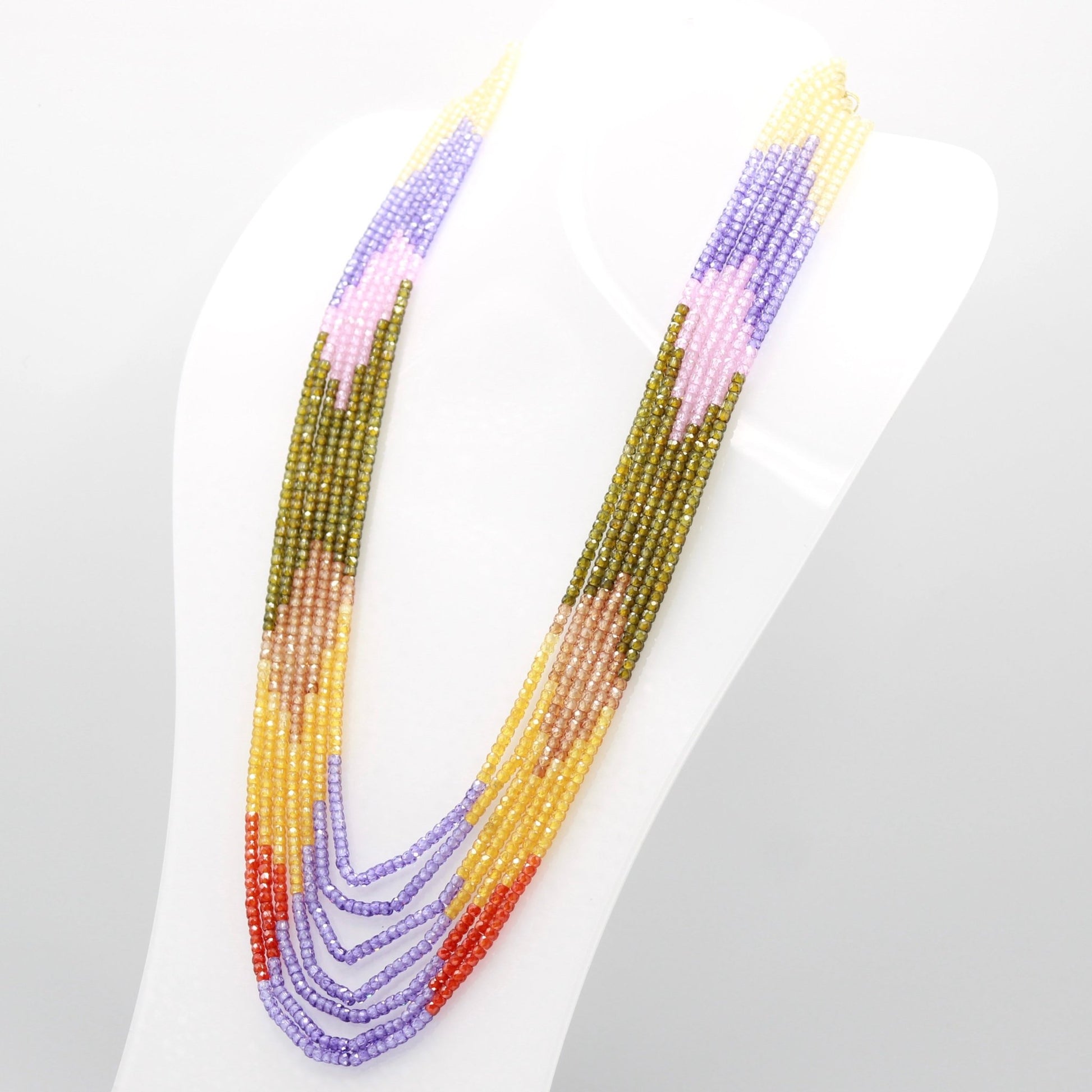 Multi Color CZ Necklace - Taj Mahal Gems