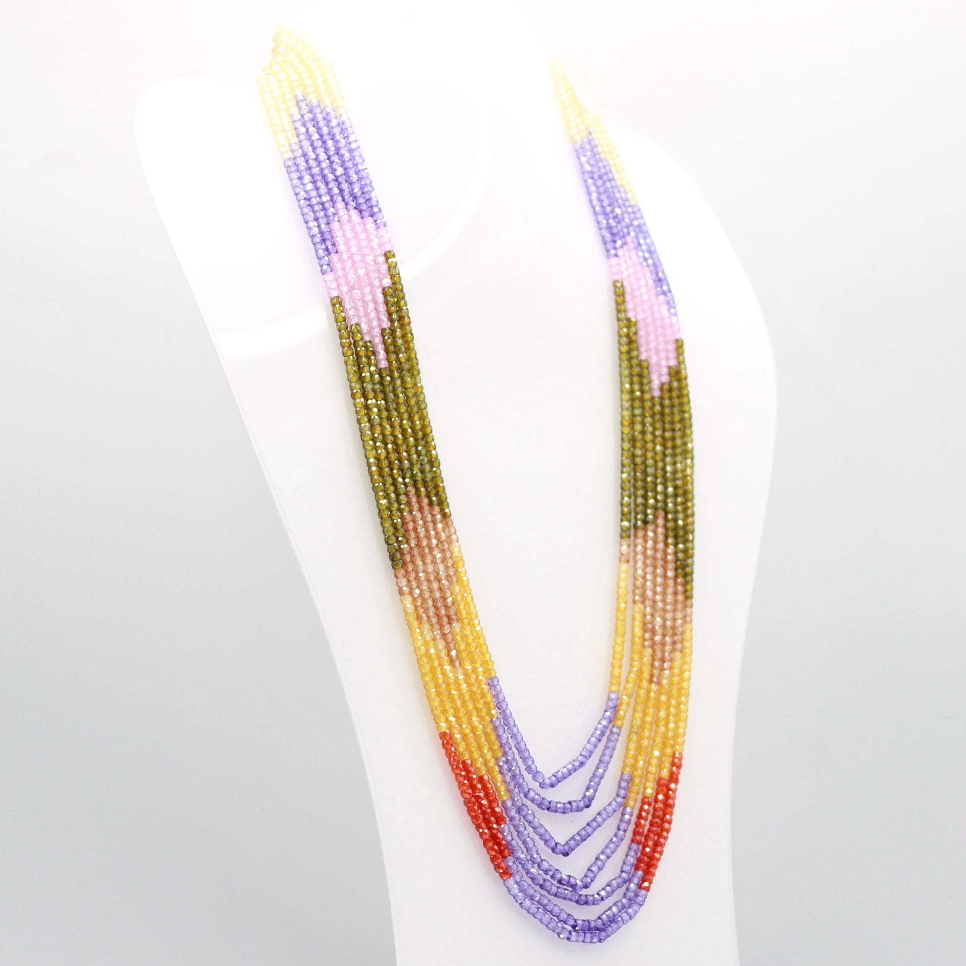 Multi Color CZ Necklace - Taj Mahal Gems