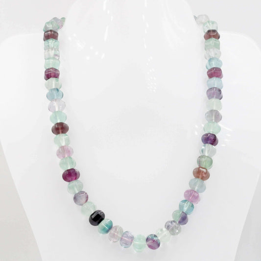 Multi - Color Fluorite Beaded Necklace - Taj Mahal Gems