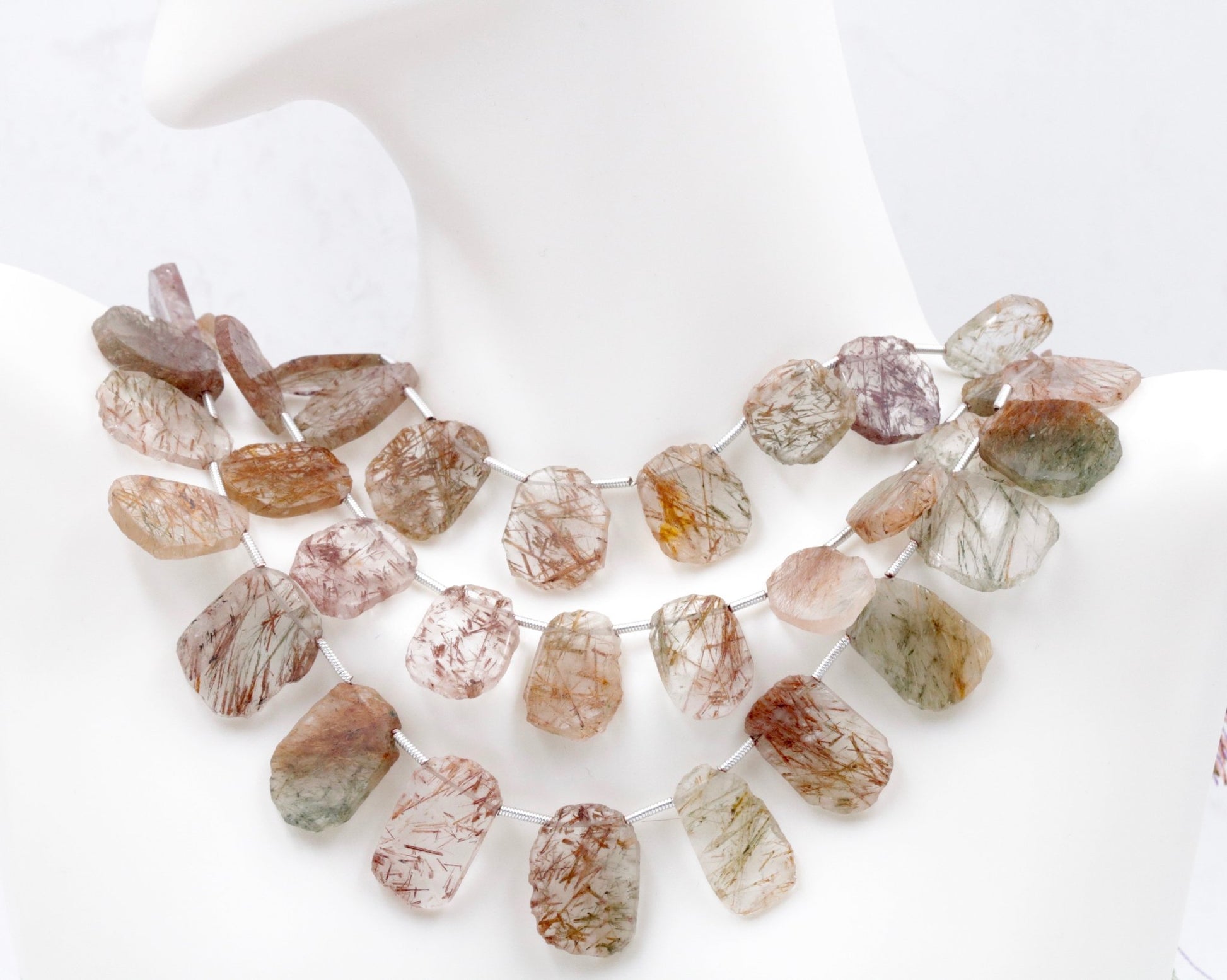 Multi Color Natural Rutile Quartz Necklace - Taj Mahal Gems