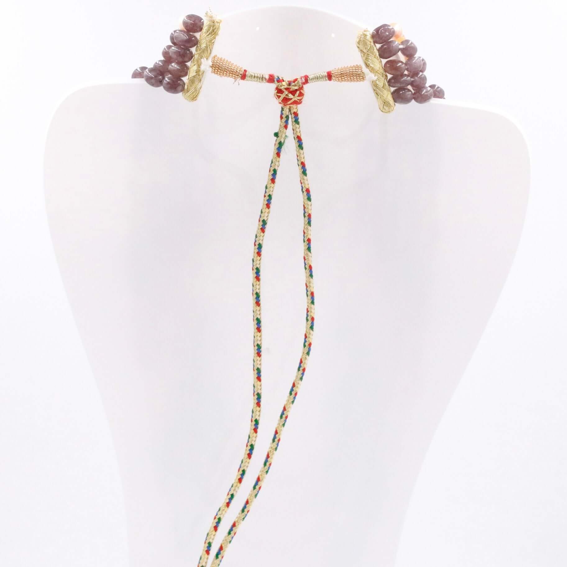 Multi - Color Quartz and Freshwater Pearl Necklace - Taj Mahal Gems