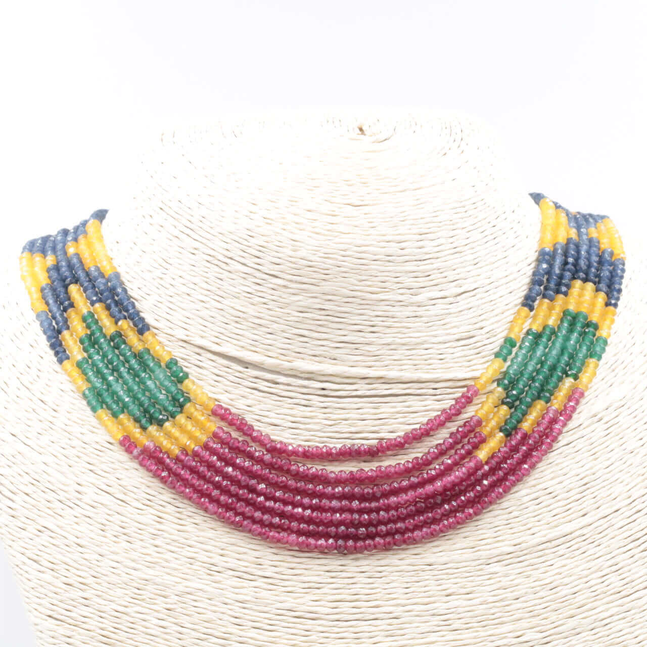 Multi - Color Quartz Gemstone Necklace - Taj Mahal Gems