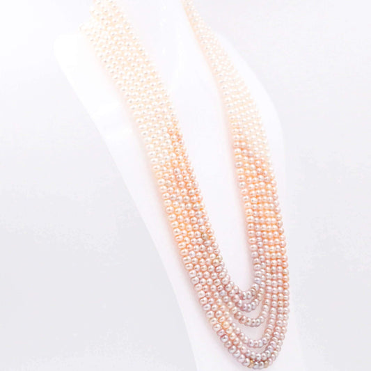 Multi Shaded Freshwater Pearl Beaded Necklace - Taj Mahal Gems