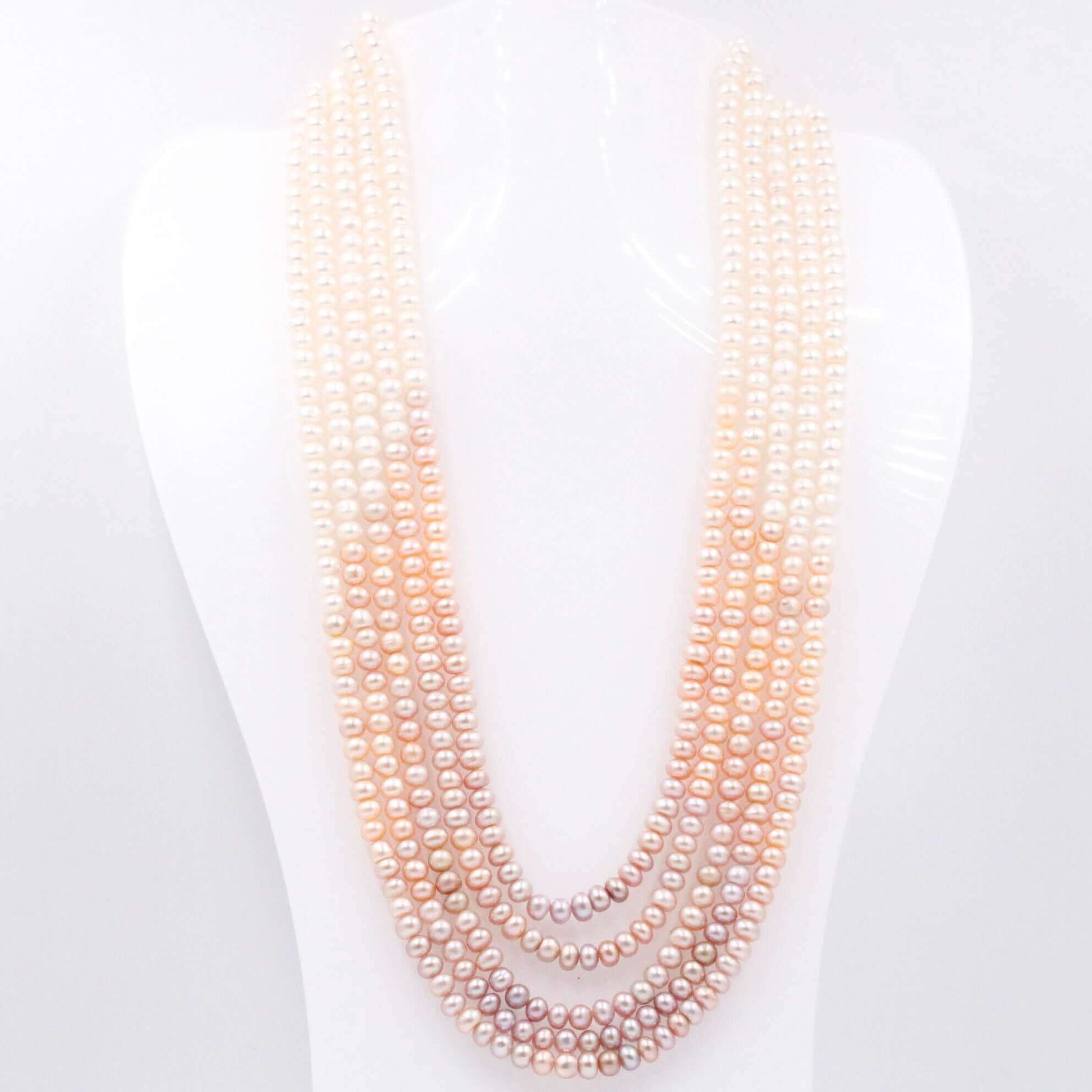 Multi Shaded Freshwater Pearl Beaded Necklace - Taj Mahal Gems