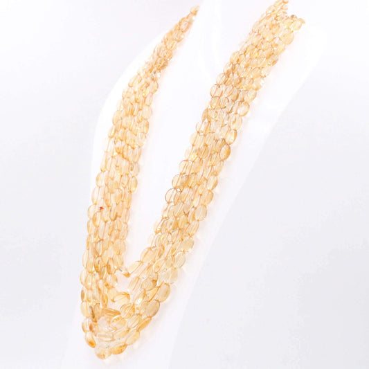 Multi - Strand Citrine Beaded Necklace - Taj Mahal Gems
