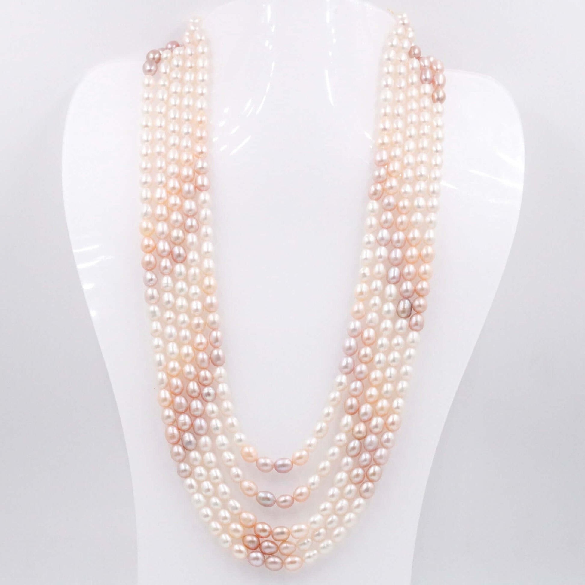 Multi - Strand Cultured Shaded Pearl Necklace - Taj Mahal Gems