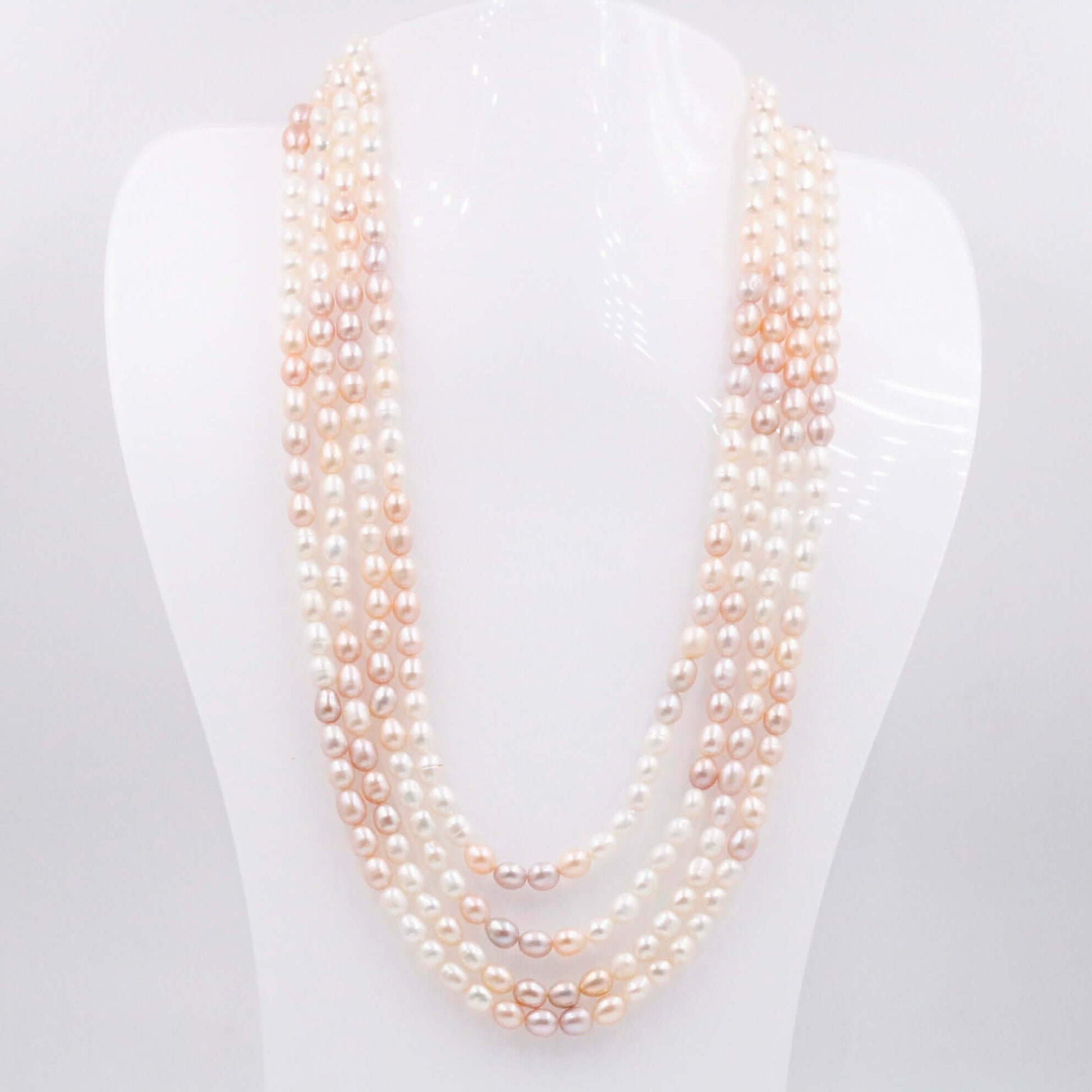 Multi - Strand Cultured Shaded Pearl Necklace - Taj Mahal Gems