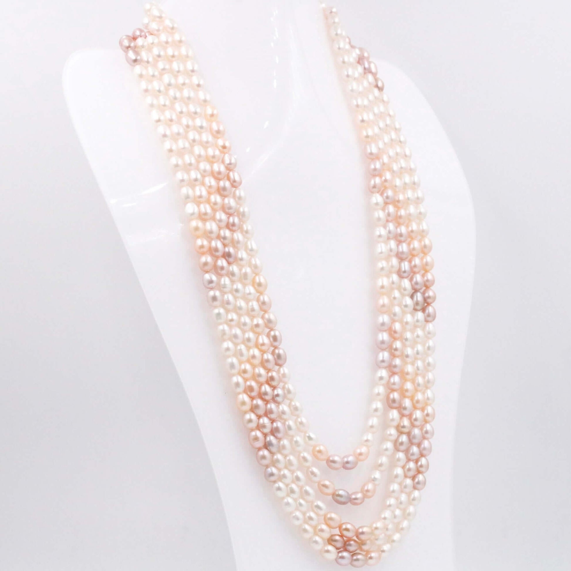 Multi - Strand Cultured Shaded Pearl Necklace - Taj Mahal Gems