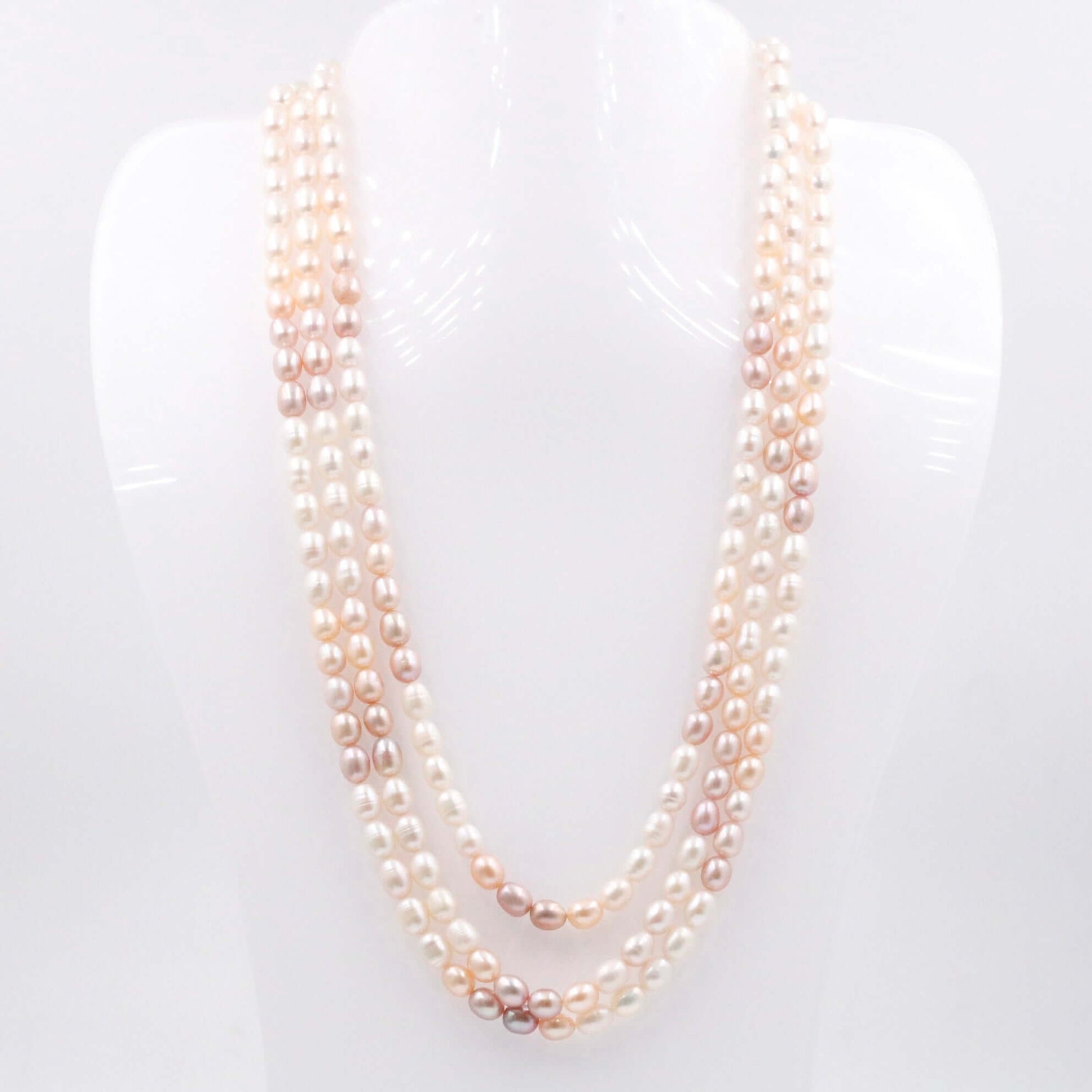 Multi - Strand Cultured Shaded Pearl Necklace - Taj Mahal Gems