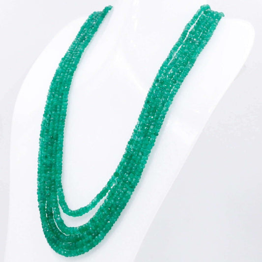 Multi Strand Emerald Beaded Necklace - Taj Mahal Gems
