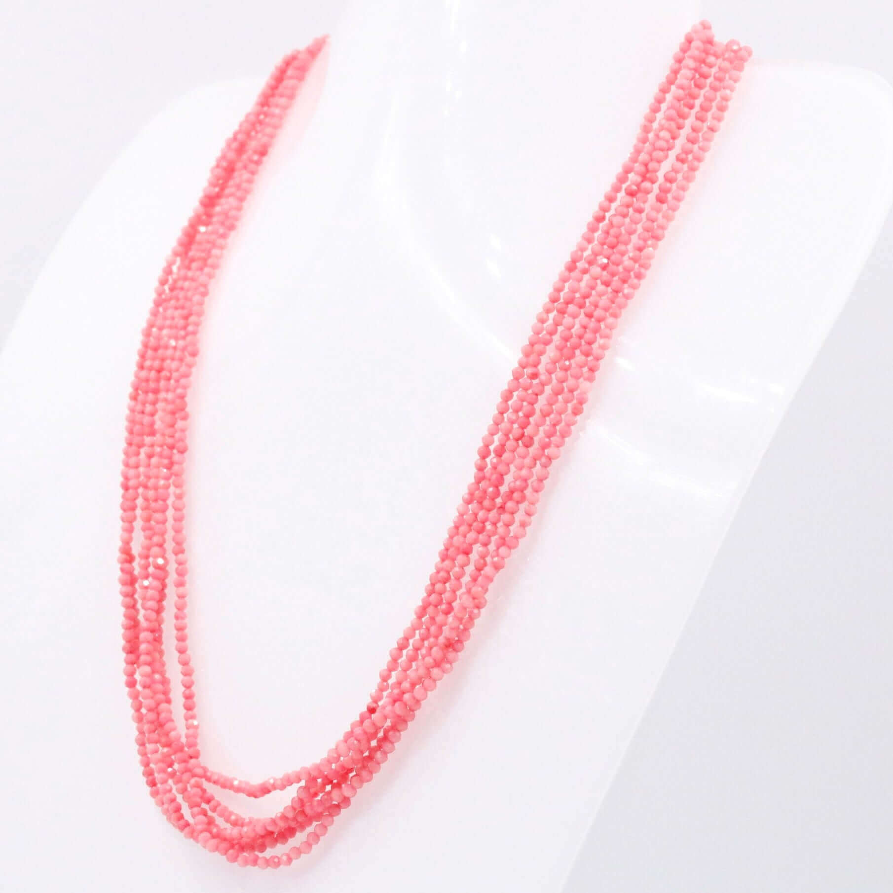 Multi - Strand Pink Coral Necklace - Taj Mahal Gems