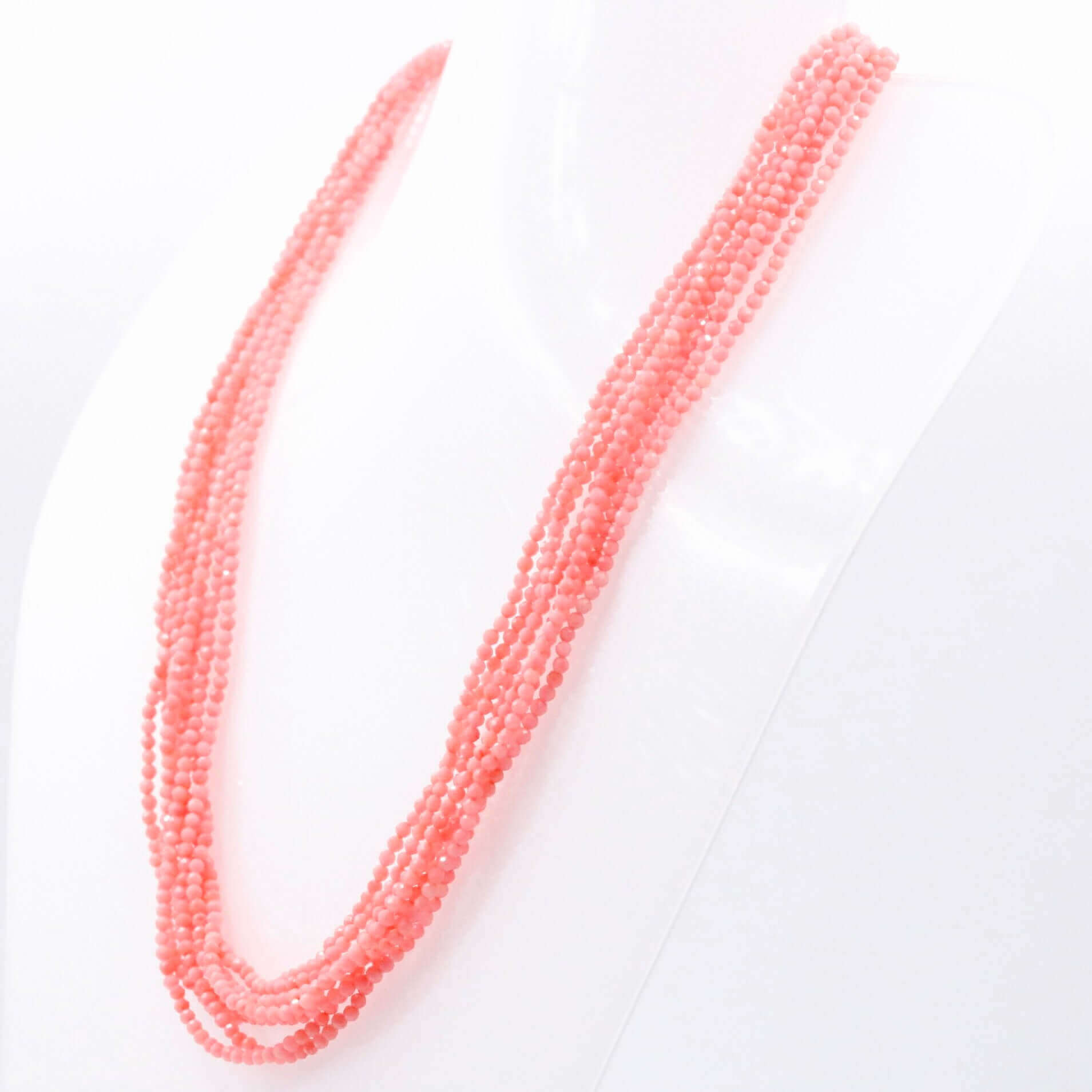 Multi - Strand Pink Coral Necklace - Taj Mahal Gems
