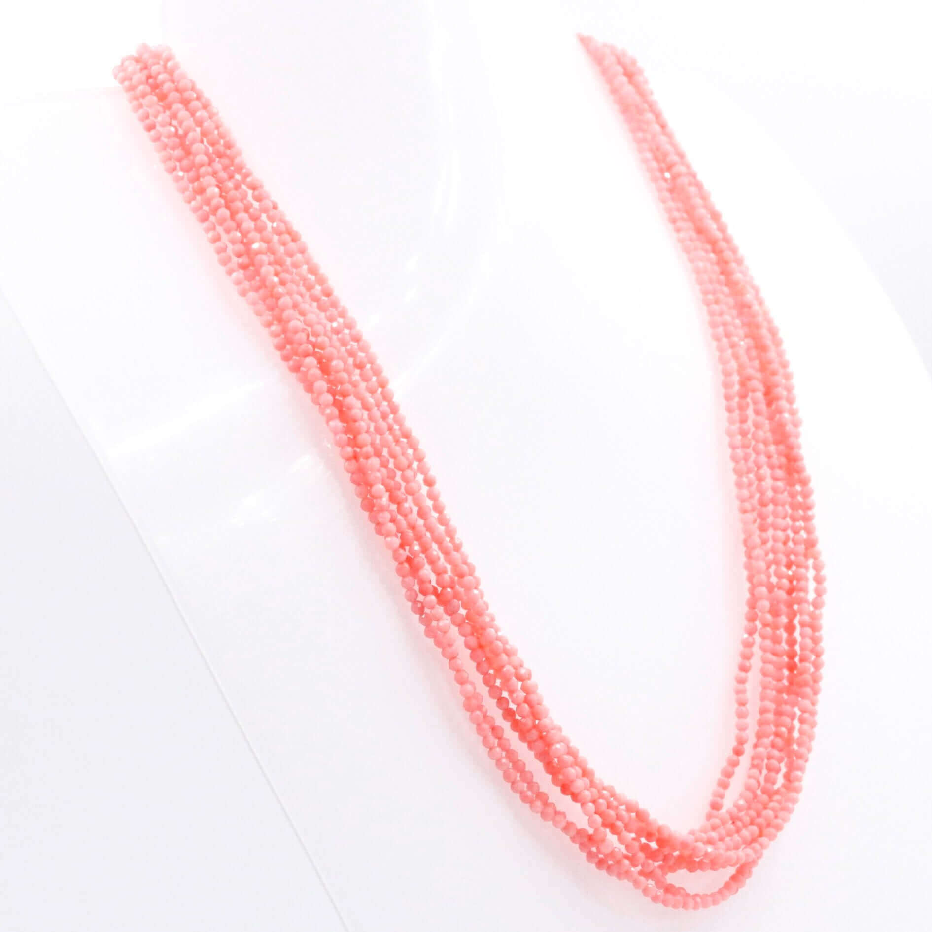 Multi - Strand Pink Coral Necklace - Taj Mahal Gems