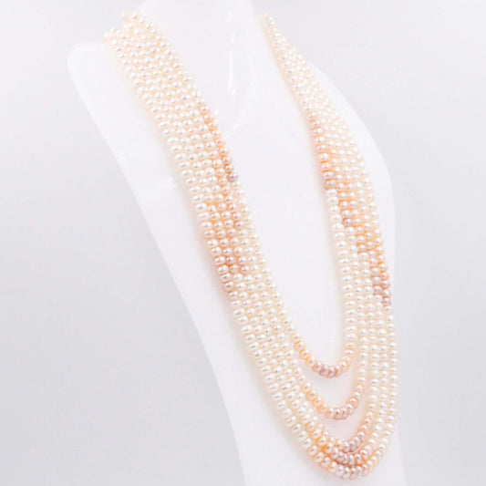 Multi strand Shaded Freshwater Pearl Necklace - Taj Mahal Gems