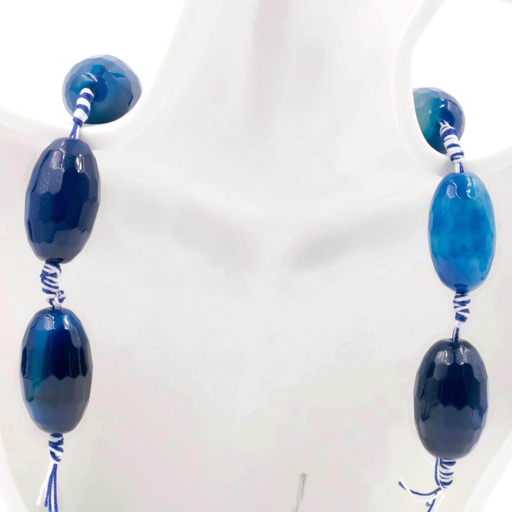 Natural Agate DIY Jewelry Natural Agate Bead Necklace Agate Gemstone Agate plain Beads DIY Jewelry beads 29x17mm 16inch SKU: 108069 - Taj Mahal Gems