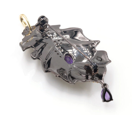 Natural Amethyst Leaf Pendant - Taj Mahal Gems