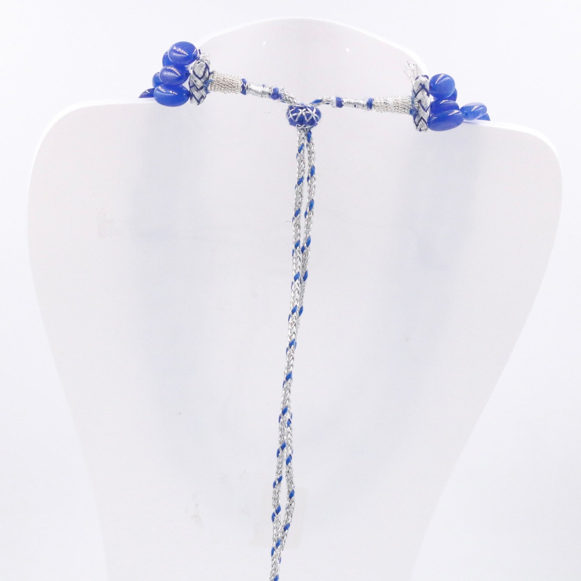 Natural Blue Quartz Beaded Necklace - Taj Mahal Gems
