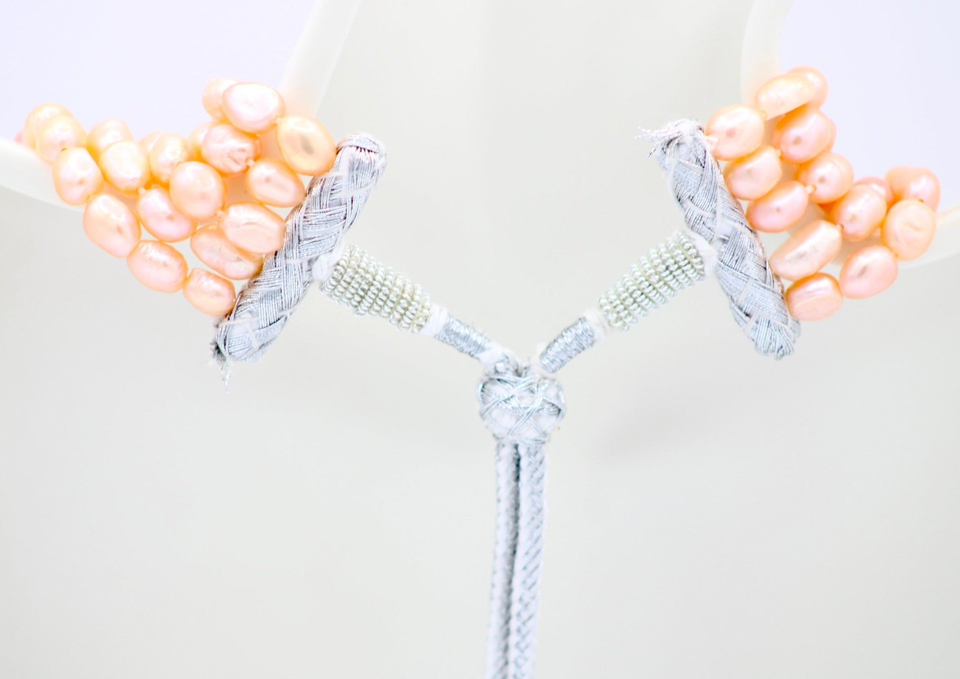 Natural Carved Coral with Pearl Necklace - Taj Mahal Gems