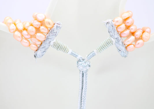 Natural Carved Coral with Pearl Necklace - Taj Mahal Gems