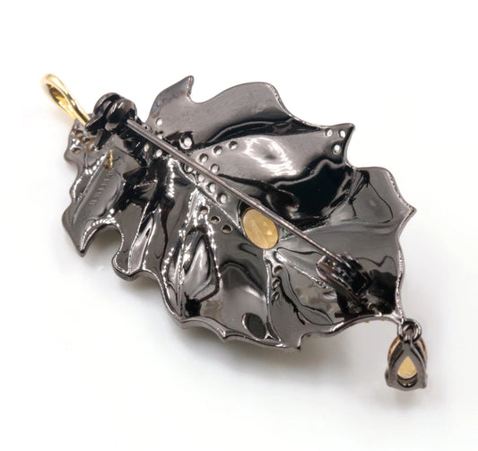 Natural Citrine Leaf Pendant - Taj Mahal Gems