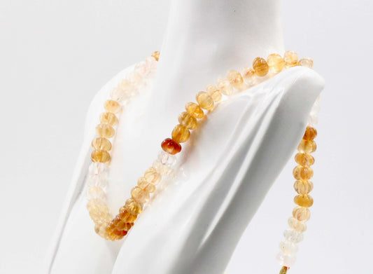 Natural Citrine Pumpkin Necklace - Taj Mahal Gems