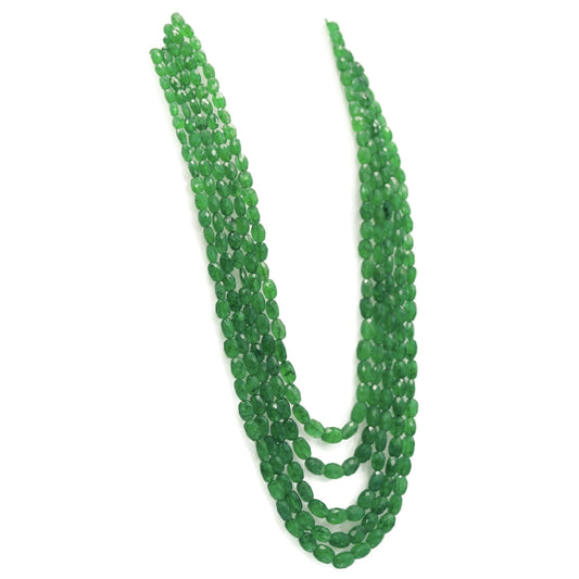 Natural Emerald Beaded Necklace - Taj Mahal Gems