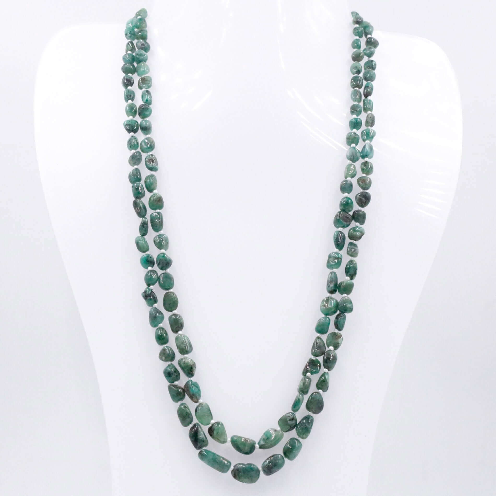 Natural Emerald Beaded Necklace - Taj Mahal Gems