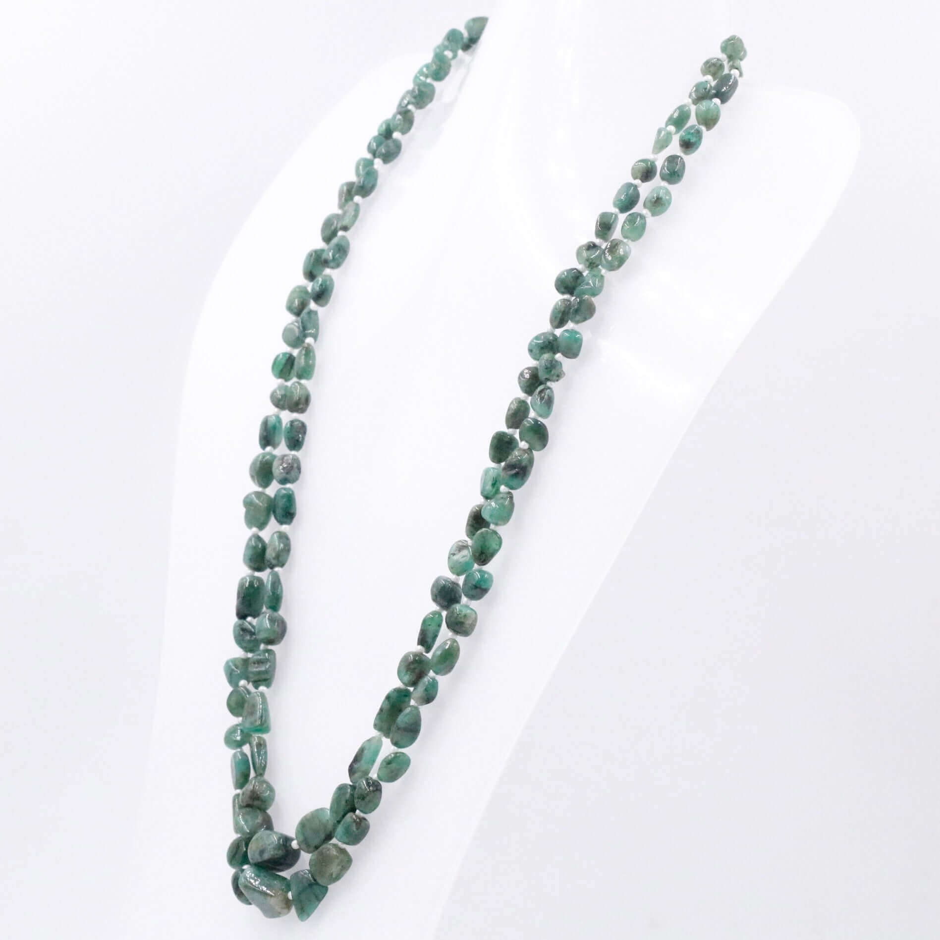 Natural Emerald Beaded Necklace - Taj Mahal Gems