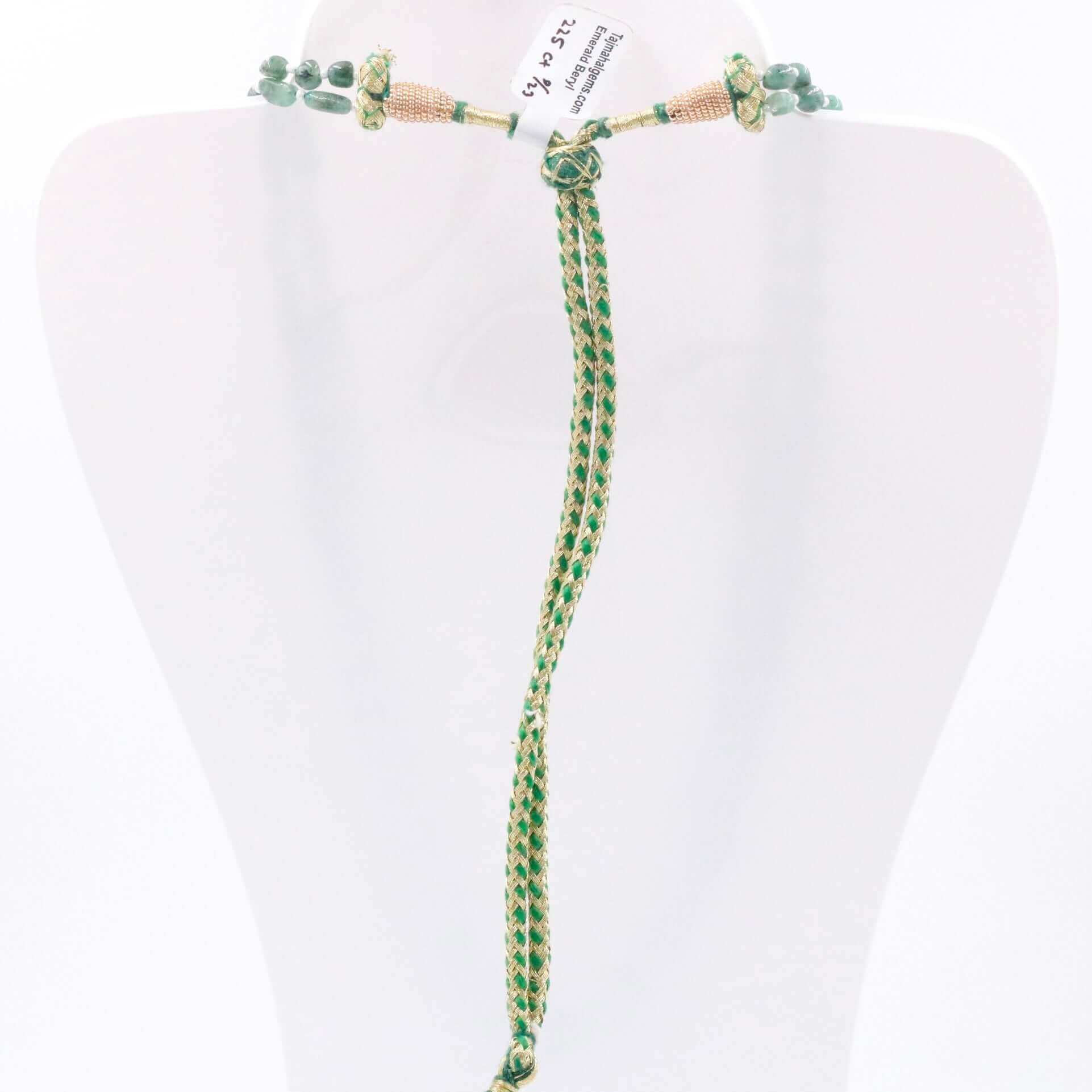 Natural Emerald Beaded Necklace - Taj Mahal Gems