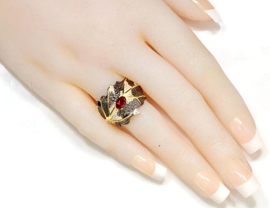 Natural Garnet leaf Ring - Taj Mahal Gems