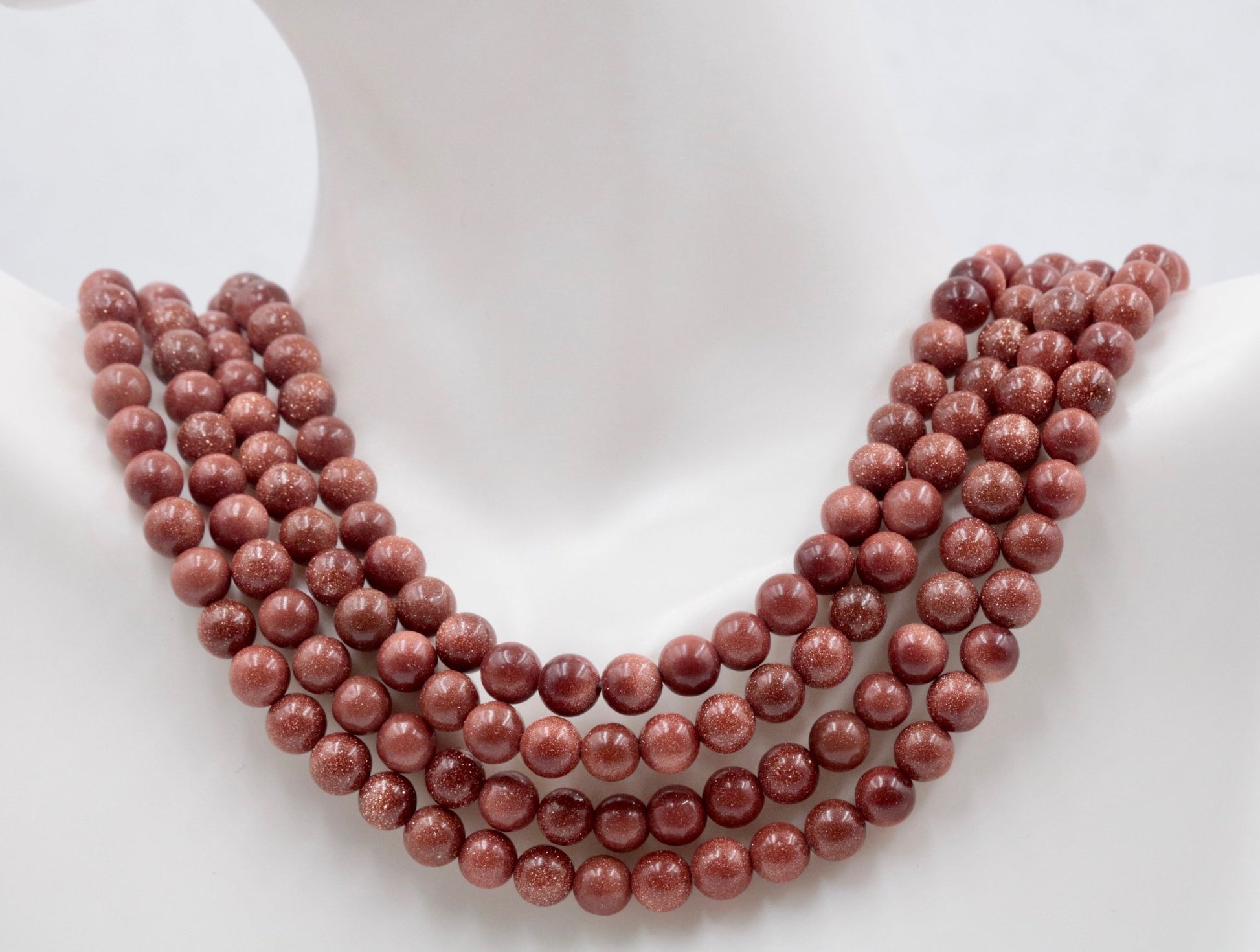 Natural Goldstone Sandstone Beads - Taj Mahal Gems