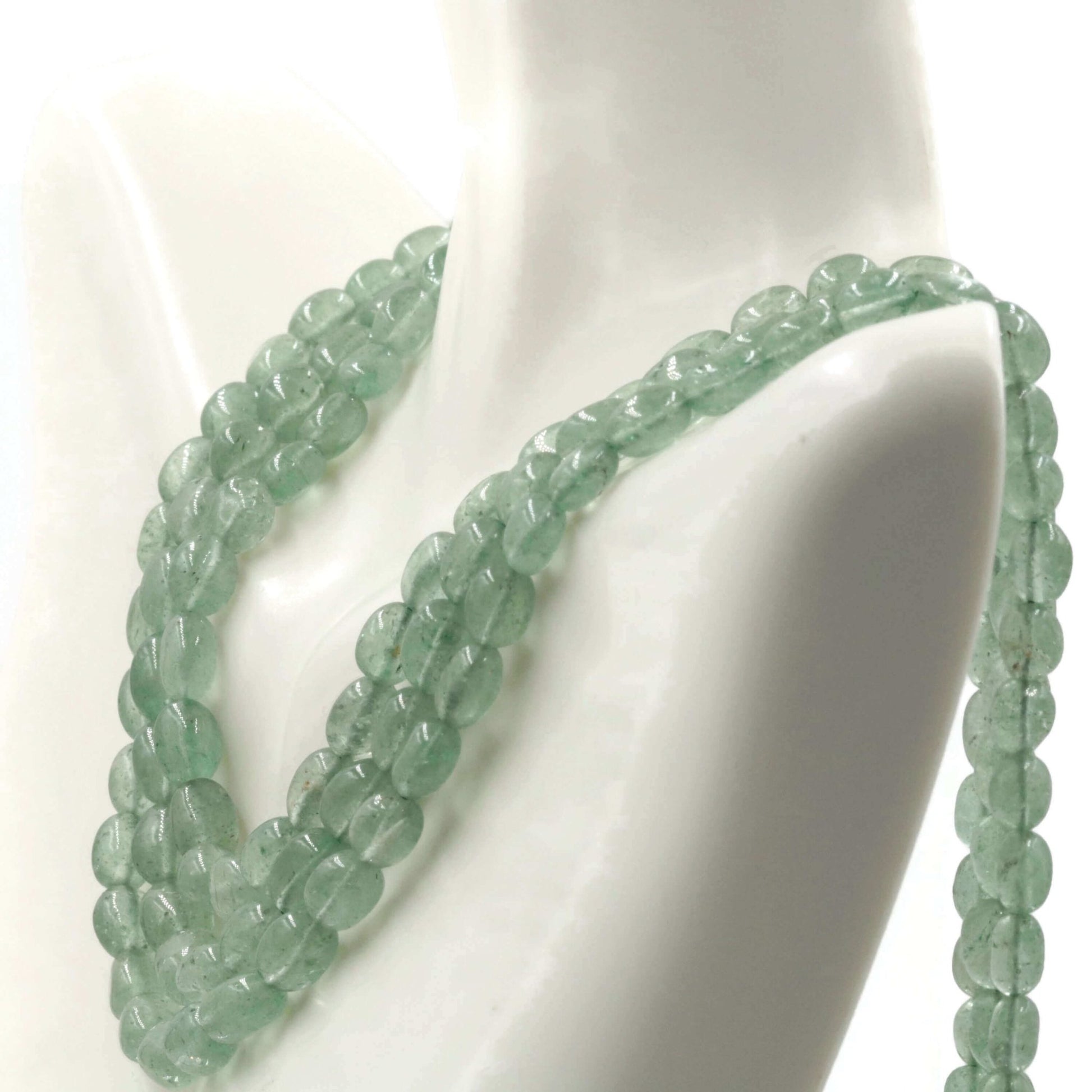 Natural Green Aventurine Quartz Beaded Necklace - Taj Mahal Gems