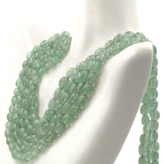 Natural Green Aventurine Quartz Beaded Necklace - Taj Mahal Gems