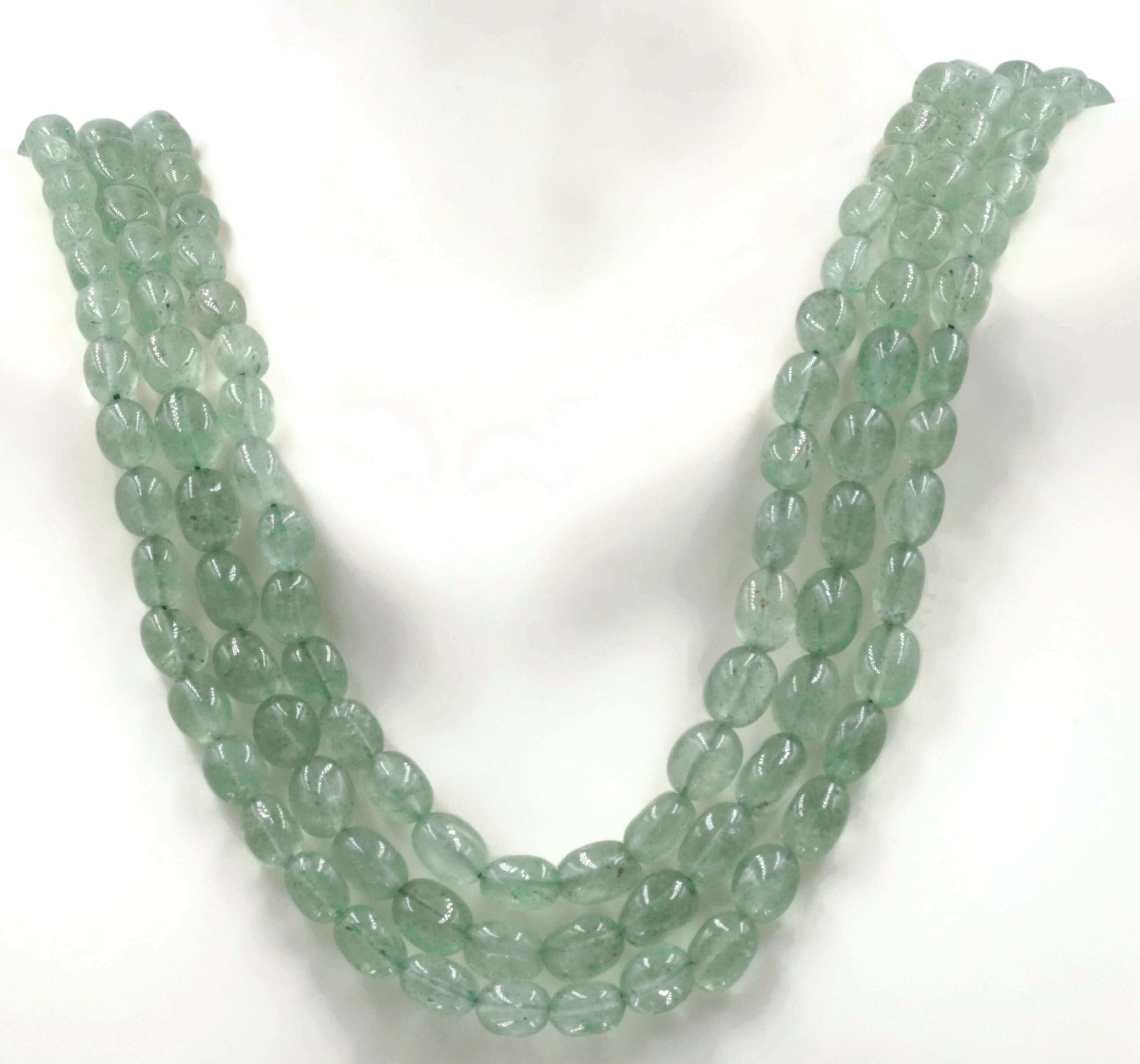 Natural Green Aventurine Quartz Beaded Necklace - Taj Mahal Gems