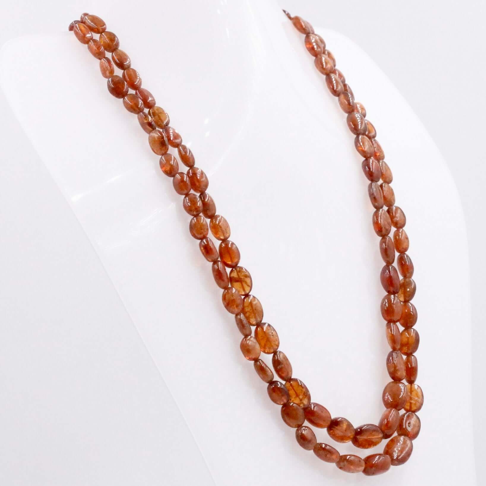 Natural Hessonite Beaded Necklace - Taj Mahal Gems